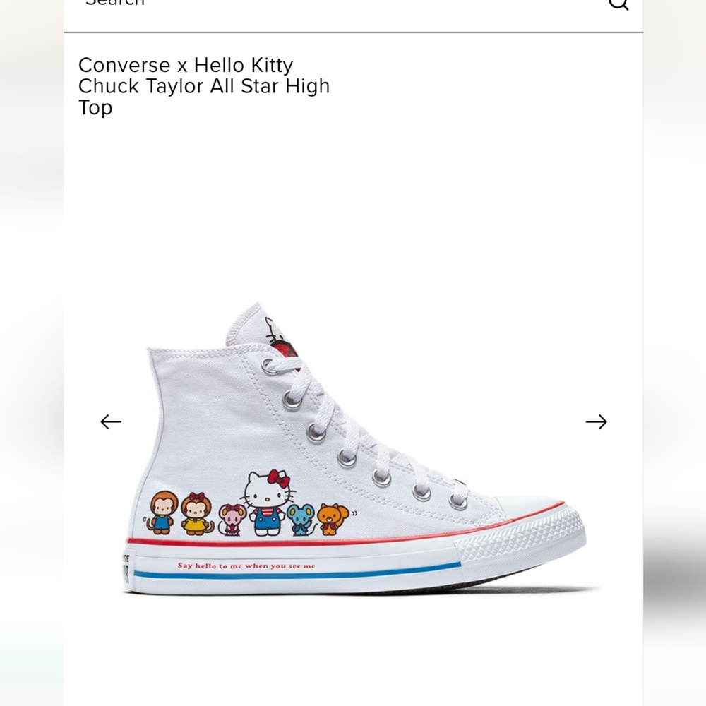 🎀🌷🩷RARE CONVERSE X HELLO KITTY HIGH TOP SNEAKERS 🩷🌷🎀